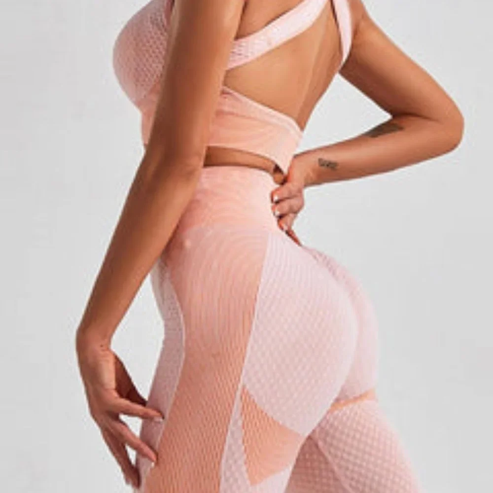 🌺Seamless Color Blocking Two-Pieces Sports Set - Picture 2 of 4